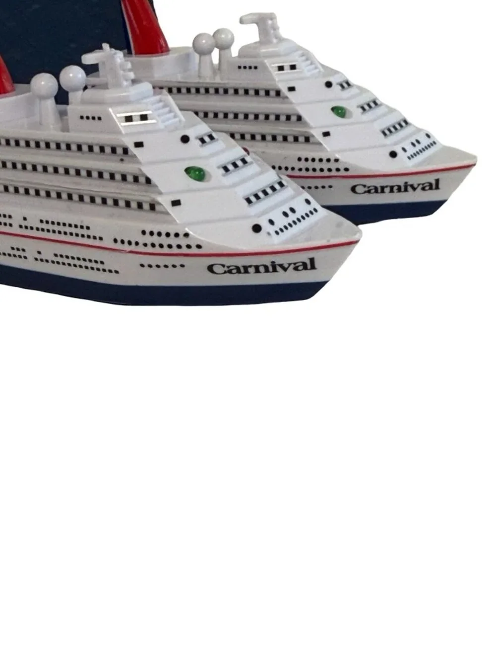Carnival Cruise Ship Pull Back Toy Lot of 2 Light Up Horn Sound Ships Broken Fin
